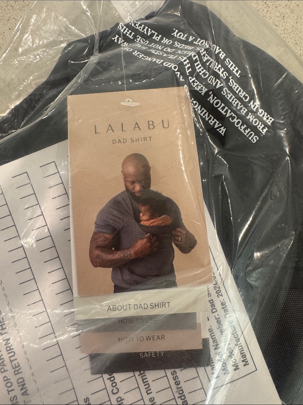 LALABU Dad Shirt Short Sleeve Tee - Black